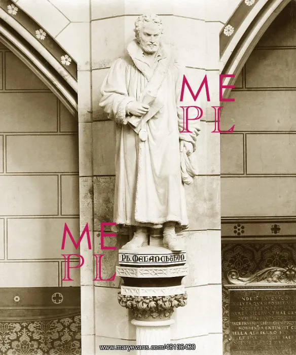 : Philipp Melanchthon statue in Wittenberg, 1906 : Philipp Melanchthon statue in Wittenberg, 1906