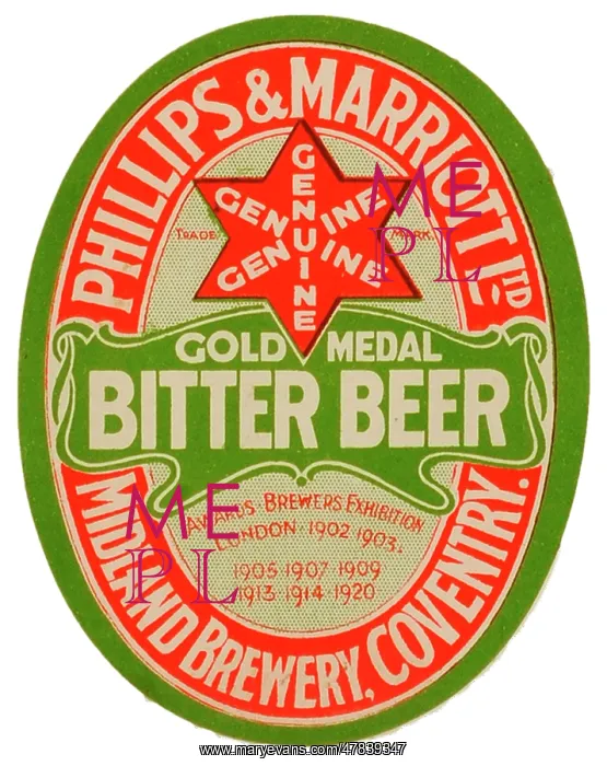 : Phillips & Marriott Gold Medal Bitter Beer : Phillips & Marriott Gold Medal Bitter Beer