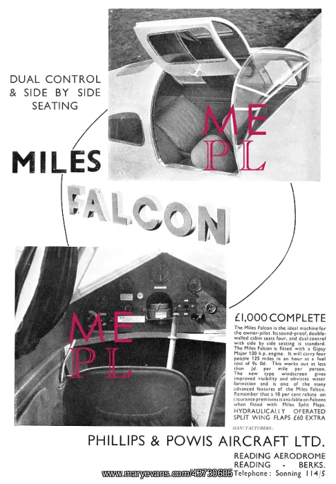 : Phillips & Powis Miles Falcon : Phillips & Powis Miles Falcon