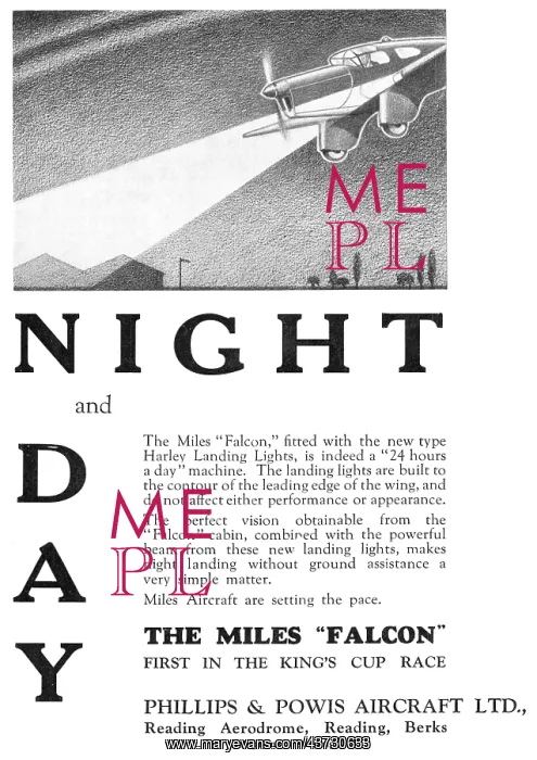 : Phillips & Powis Miles Falcon : Phillips & Powis Miles Falcon