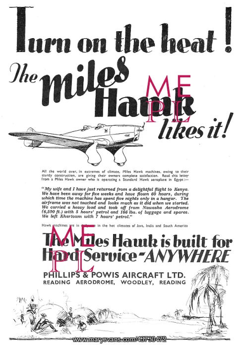 : Phillips & Powis Miles Hawk : Phillips & Powis Miles Hawk