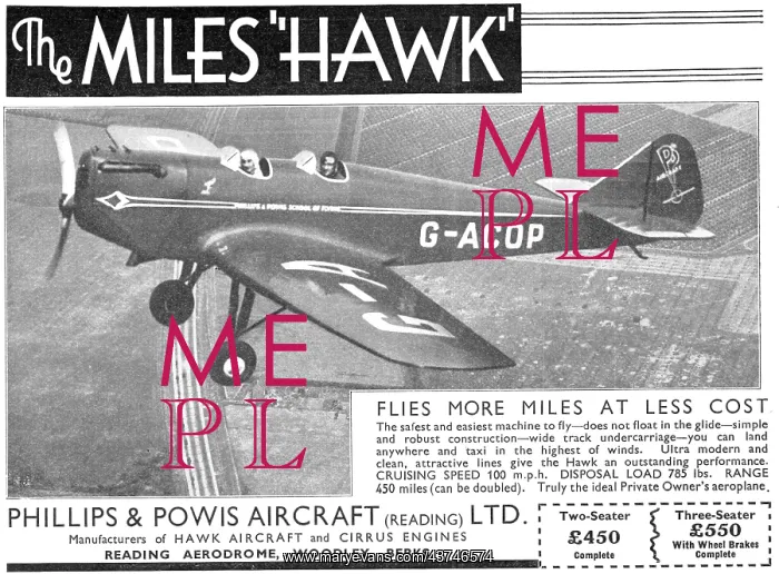 : Phillips & Powis - Miles Hawk G-ACOP : Phillips & Powis - Miles Hawk G-ACOP