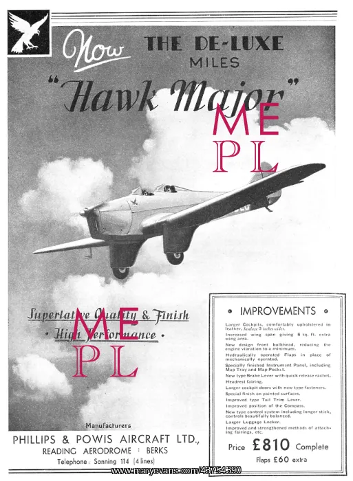 : Phillips & Powis - Miles Hawk Major : Phillips & Powis - Miles Hawk Major