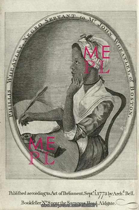 : Phillis Wheatley (1753-1784) portrait on ? : Phillis Wheatley (1753-1784) portrait on ?
