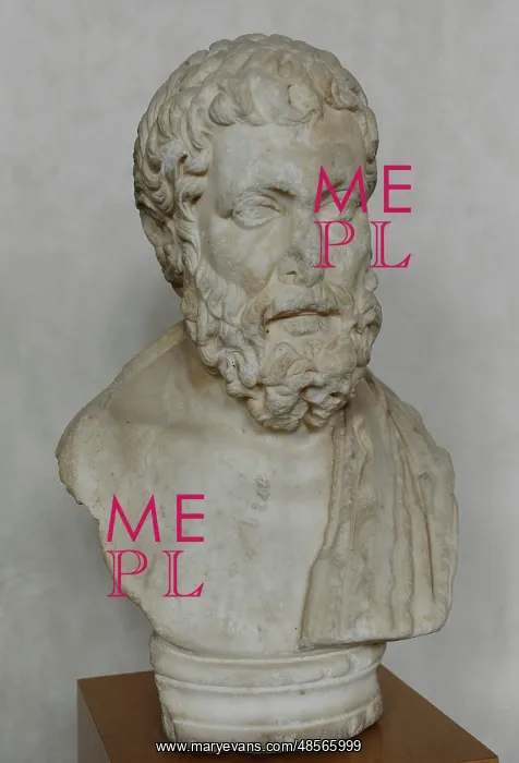 : Philosopher. Bust. Marble. Samaria. Roman period, 1st centur : Philosopher. Bust. Marble. Samaria. Roman period, 1st centur