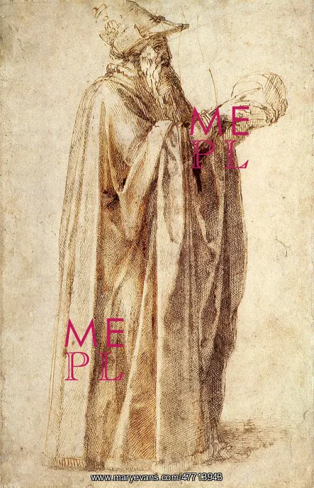 : Philosopher Holds Skull, by Michelangelo : Philosopher Holds Skull, by Michelangelo