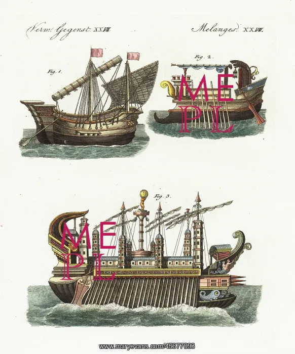 : Phoenician merchant ship, warship, and floating : Phoenician merchant ship, warship, and floating