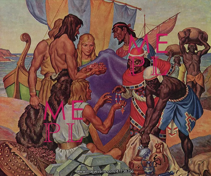  : Phoenician Traders barter with Natives