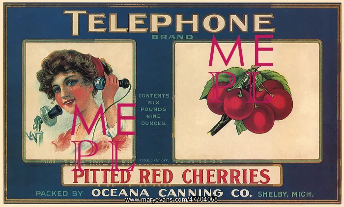 : Phone and Cherries Label