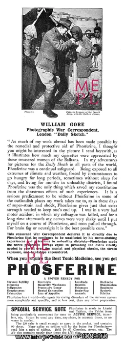: Phosferine advertisement, William Gore war correspondent : Phosferine advertisement, William Gore war correspondent