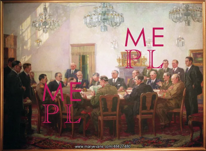 : Photo of painting Tehran Conference of the Three Powers : Photo of painting Tehran Conference of the Three Powers