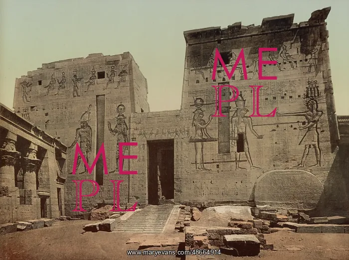 : Photochrom print of the Philae temple complex : Photochrom print of the Philae temple complex