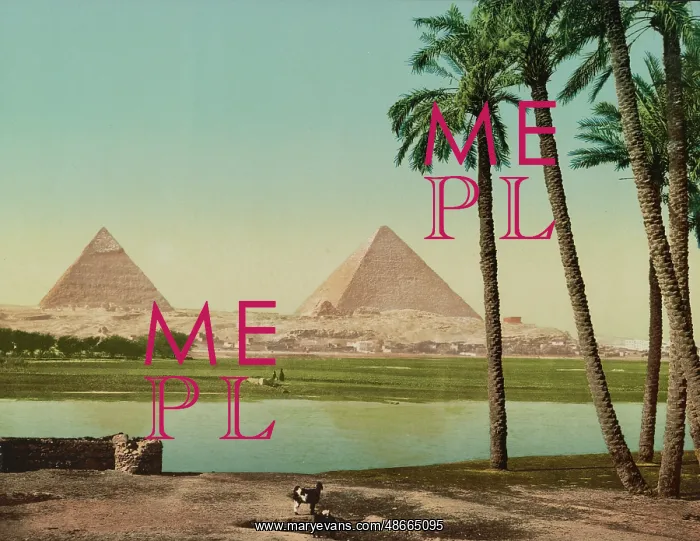 : Photochrom print of pyramids in Cairo, Egypt : Photochrom print of pyramids in Cairo, Egypt