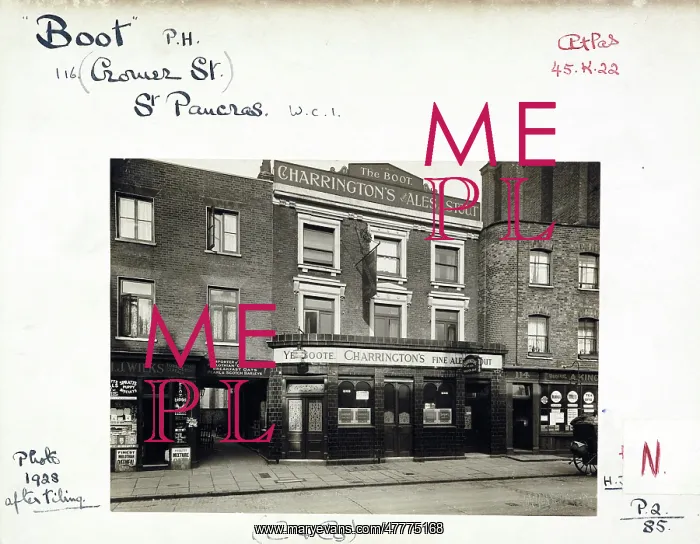 : Photograph of Boot PH, St Pancras, London : Photograph of Boot PH, St Pancras, London