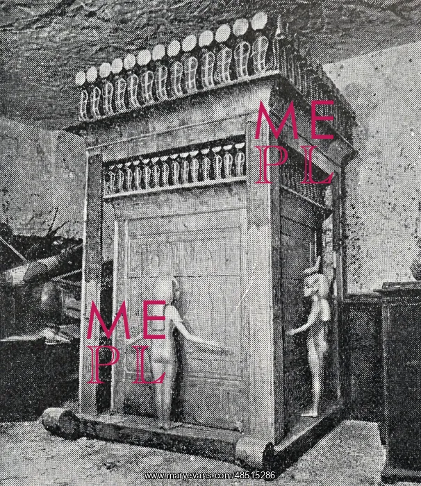 : Photograph of a carved and gilded shrine found : Photograph of a carved and gilded shrine found