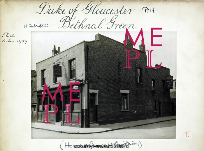 : Photograph of Duke Of Gloucester PH, Bethnal Green, London : Photograph of Duke Of Gloucester PH, Bethnal Green, London