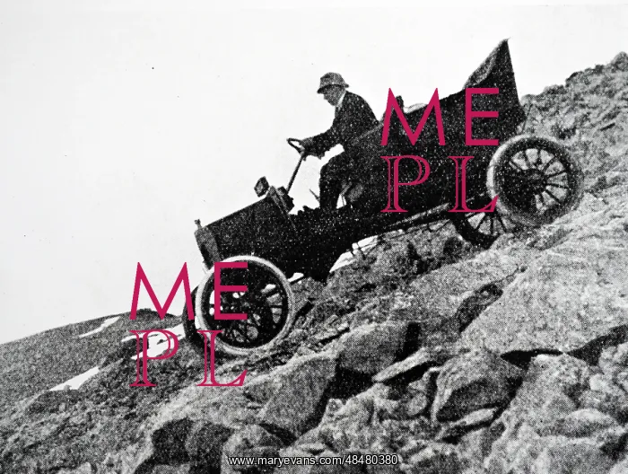 : A photograph of an early Ford being tested : A photograph of an early Ford being tested