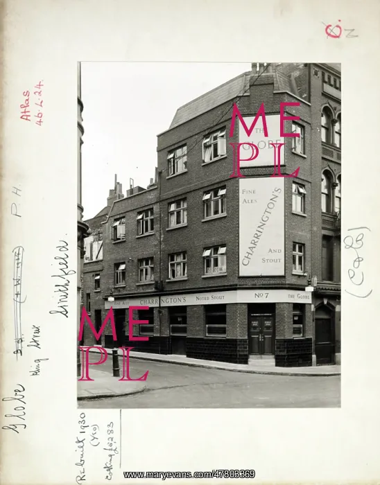 : Photograph of Globe PH, Smithfield, London : Photograph of Globe PH, Smithfield, London