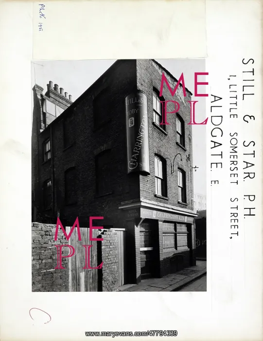 : Photograph of Still & Star PH, Aldgate, London : Photograph of Still & Star PH, Aldgate, London