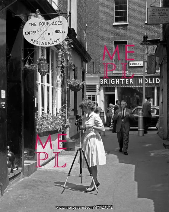 : Photographer setting up shot, London : Photographer setting up shot, London