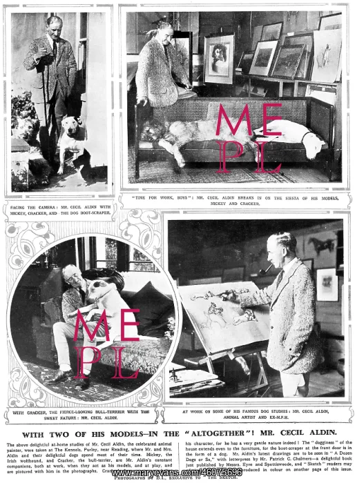 : Photographs of Cecil Aldin in the Sketch : Photographs of Cecil Aldin in the Sketch