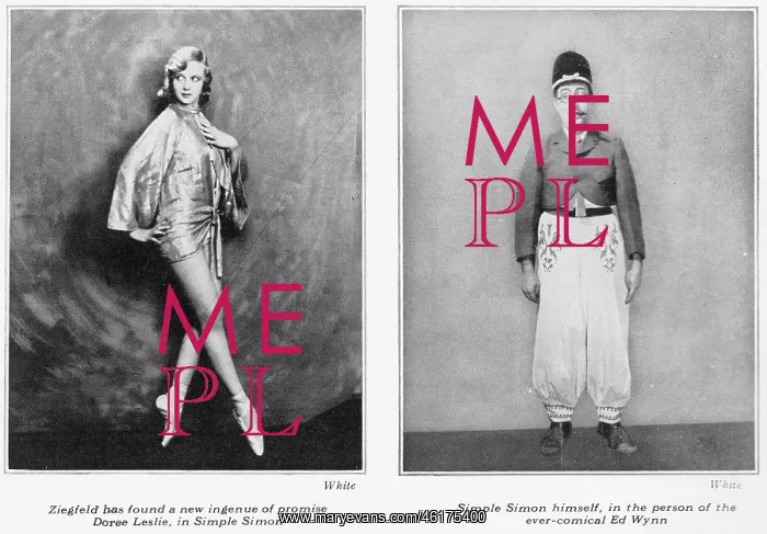 : Two photographs from Ziegfeld's Simple Simon with : Two photographs from Ziegfeld's Simple Simon with
