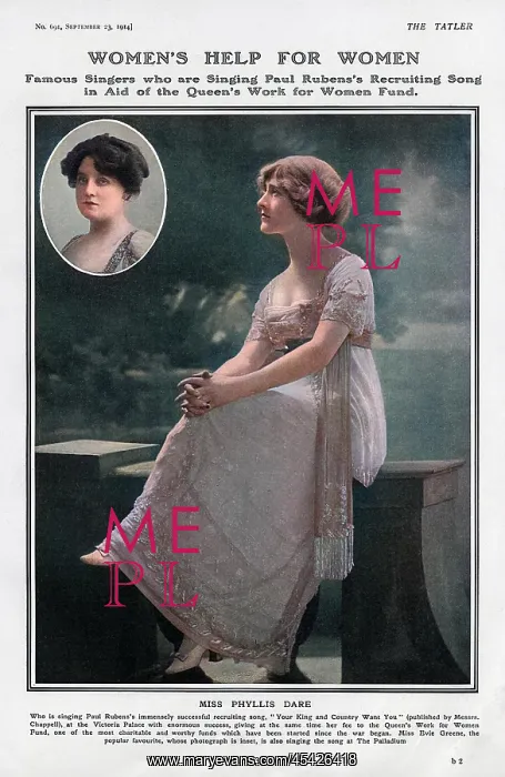 : Phyllis Dare and Evie Greene singing recruiting songs, WW1 : Phyllis Dare and Evie Greene singing recruiting songs, WW1