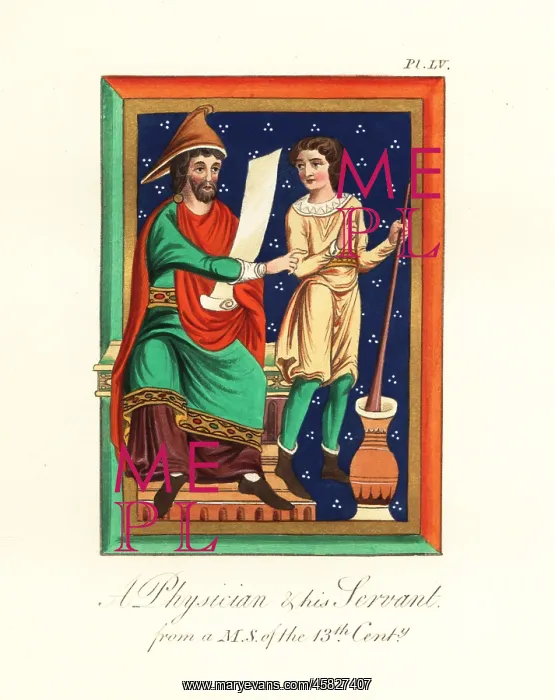 : A physician and his servant, 13th century : A physician and his servant, 13th century