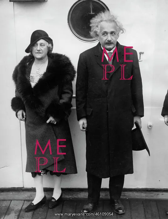: The physicist Albert Einstein and his wife : The physicist Albert Einstein and his wife