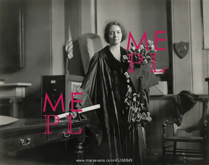 : Physicist Irene Joliot-Curie in full academic regalia : Physicist Irene Joliot-Curie in full academic regalia