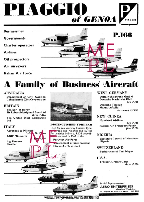 : Piaggio P166 Range Of Aircraft: Aero-Enterprises : Piaggio P166 Range Of Aircraft: Aero-Enterprises