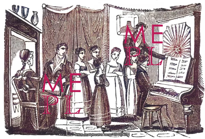 : Piano recital group, c. 1800 : Piano recital group, c. 1800