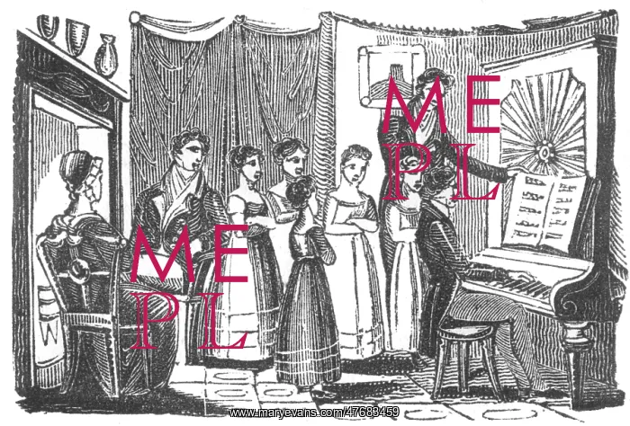 : Piano recital group, c. 1800 : Piano recital group, c. 1800