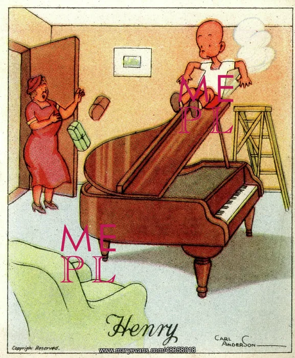 : Piano Slide, Henry cartoon : Piano Slide, Henry cartoon
