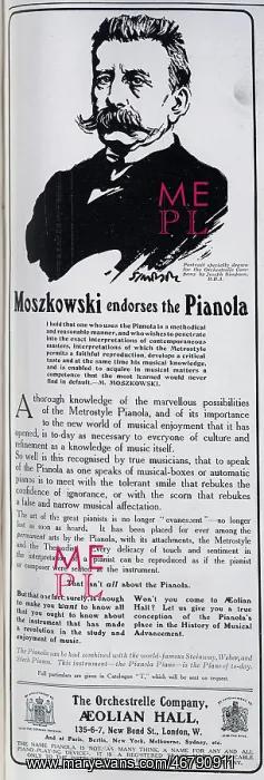 : Pianola advert : Pianola advert