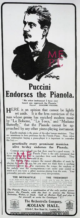  : Pianola advert