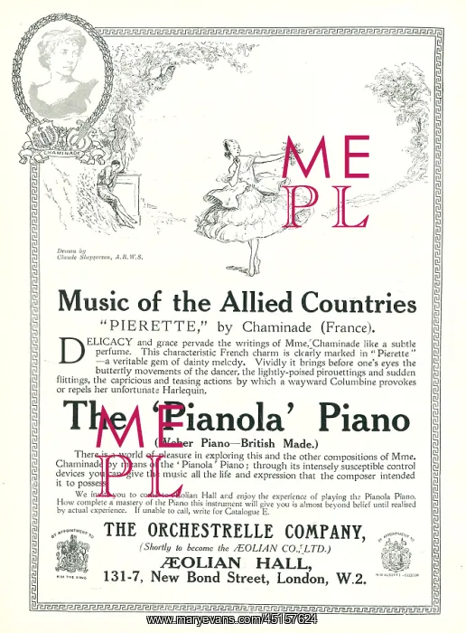 : The Pianola Piano Advertisement : The Pianola Piano Advertisement