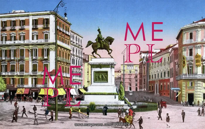 : Piazza del Municipio with equestrian statue, Naples, Italy : Piazza del Municipio with equestrian statue, Naples, Italy