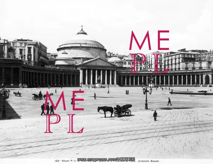 : Italy. Piazza del Plebiscito in Naples with, in the background : Italy. Piazza del Plebiscito in Naples with, in the background