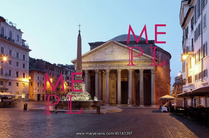 : Piazza della Rotonda at dawn showing the Rameses : Piazza della Rotonda at dawn showing the Rameses