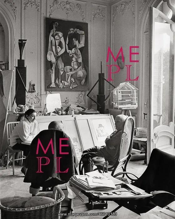 : Picasso with Jacqueline Roque and Kahnweiler : Picasso with Jacqueline Roque and Kahnweiler