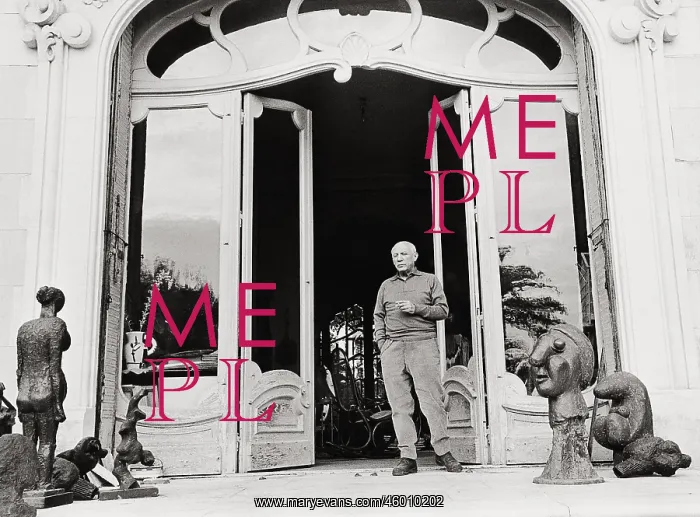 : Picasso in front of his mansion : Picasso in front of his mansion