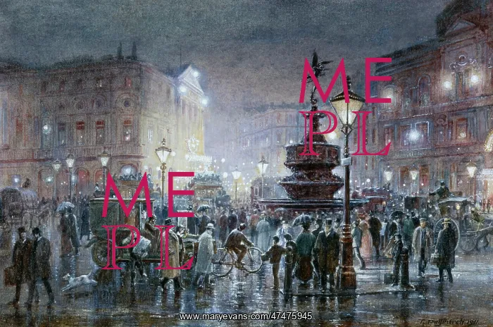 : Piccadilly Circus, 1911 ' night time scene : Piccadilly Circus, 1911 ' night time scene