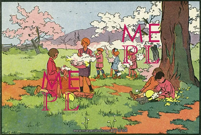 : PICKING FLOWERS C.1920 : PICKING FLOWERS C.1920