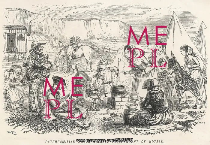 : PICNIC ON BEACH 1854 : PICNIC ON BEACH 1854