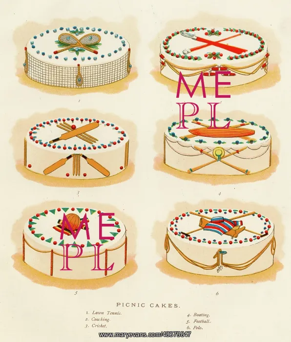 : Picnic Cakes with sports decorations : Picnic Cakes with sports decorations
