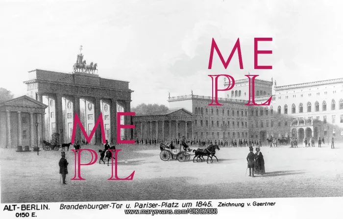 : Picture of Brandenburg Gate in Berlin, 1845 : Picture of Brandenburg Gate in Berlin, 1845