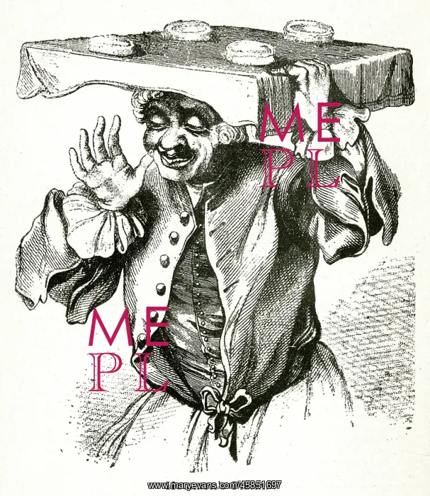 : Pieman. Hogarth's Pieman, holding a tray with his delicious pies on : Pieman. Hogarth's Pieman, holding a tray with his delicious pies on