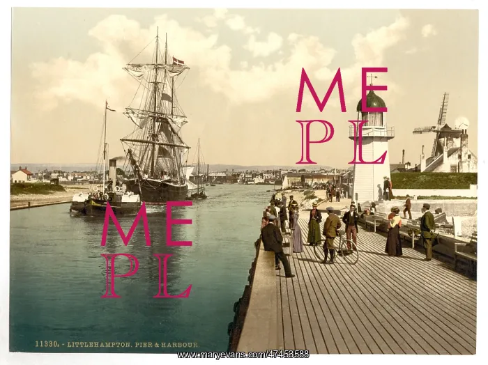 : Pier and harbor, Littlehampton, England : Pier and harbor, Littlehampton, England