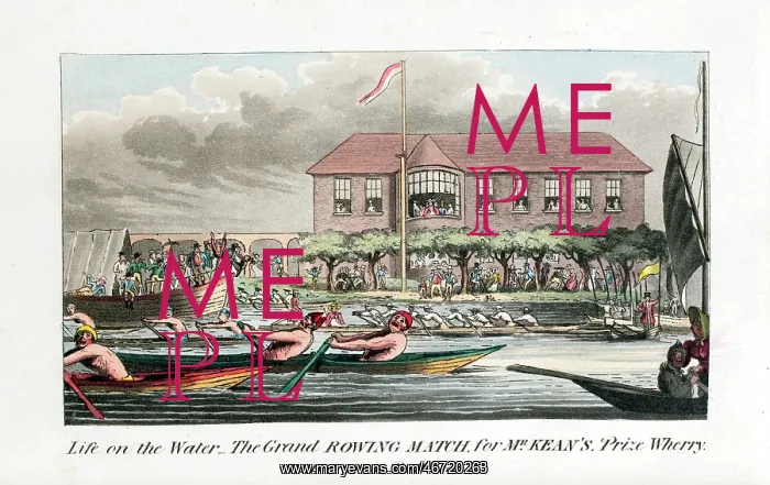 : Pierce Egan's Anecdotes: rowing race at Battersea : Pierce Egan's Anecdotes: rowing race at Battersea